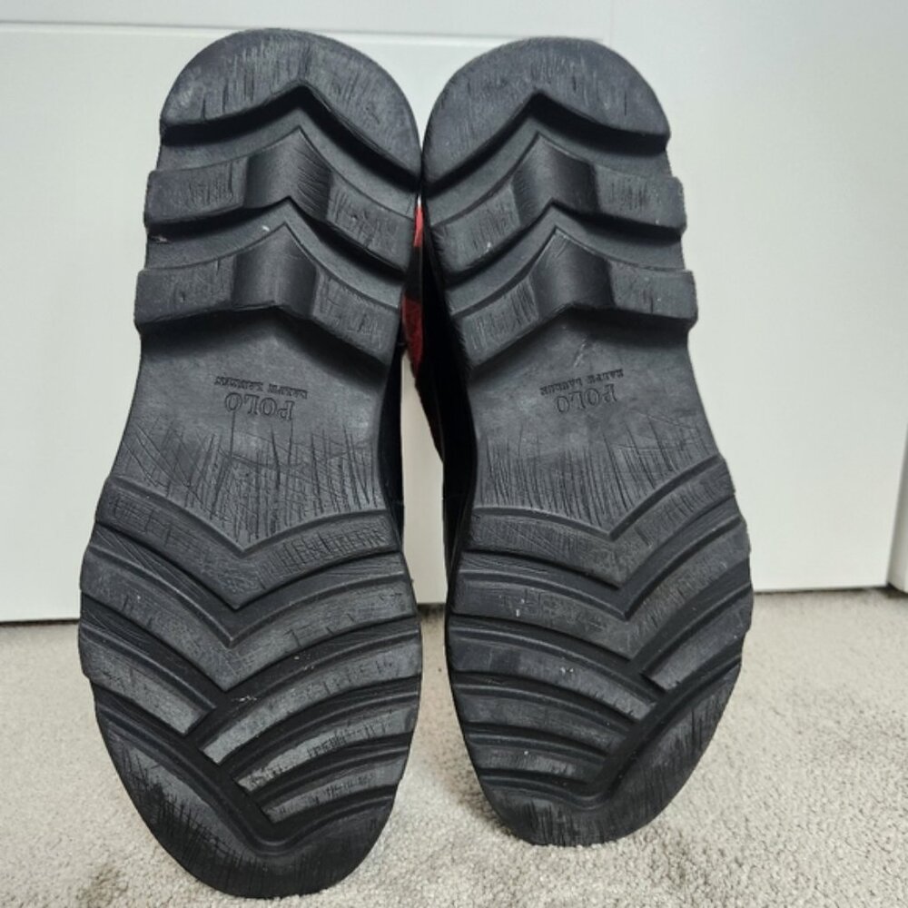 Polo Ralph Lauren Udel Men's Duck Boots Black Red Plaid Size 10.5 - Picture 10 of 12